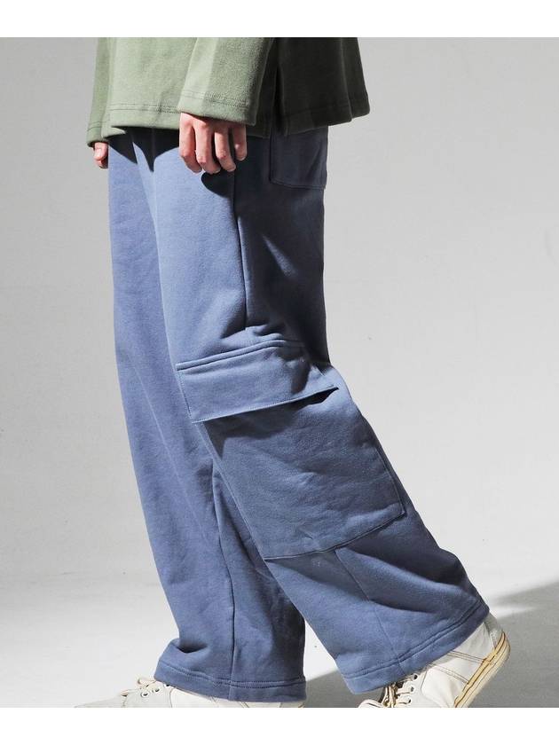 Big pocket wide fit cargo pants blue - CODE I'M - BALAAN 3