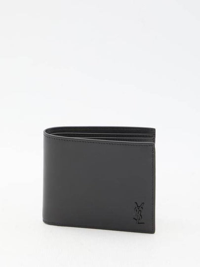 Tiny Cassandre Monogram Half Wallet Black - SAINT LAURENT - BALAAN 2