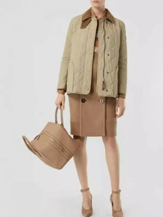 Diamond Quilted Thermoregulated Barn Jacket Honey - BURBERRY - BALAAN 2