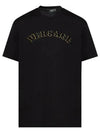 Embroidered Jersey Short Sleeve T-Shirt Black - VERSACE - BALAAN 2