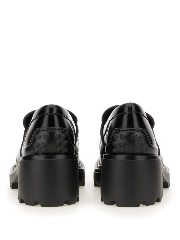 T Logo Leather Loafer Heels Black - TOD'S - BALAAN 5