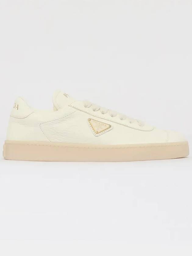 Leather Low Top Sneakers Ivory - PRADA - BALAAN 4