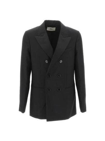 Double Breasted Smoking Jacket Black - AMI - BALAAN 2