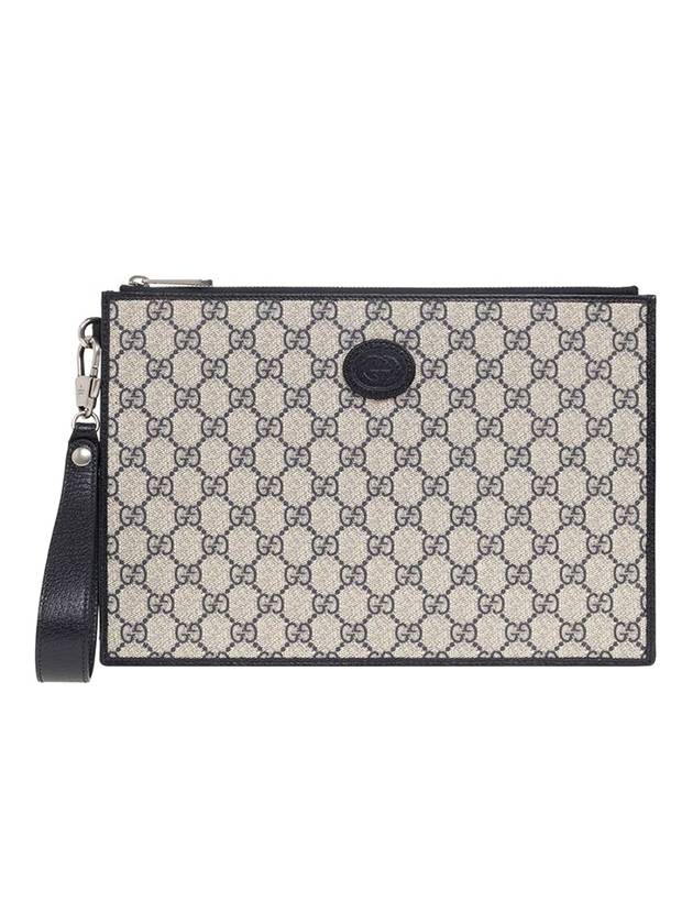 GG Supreme Canvas Clutch Bag Beige - GUCCI - BALAAN 1