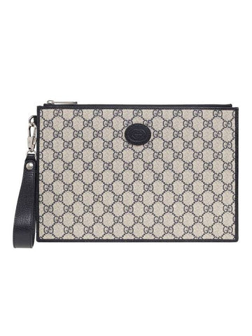 GG Supreme Canvas Clutch Bag Beige - GUCCI - BALAAN 1