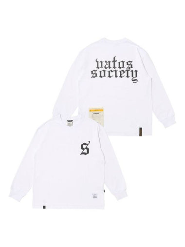 Old Letter Oversized Long Sleeves T-Shirt White - STIGMA - BALAAN 1