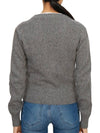 Embroidered Heart Logo Cashmere Cardigan Heather Grey - AMI - BALAAN 5