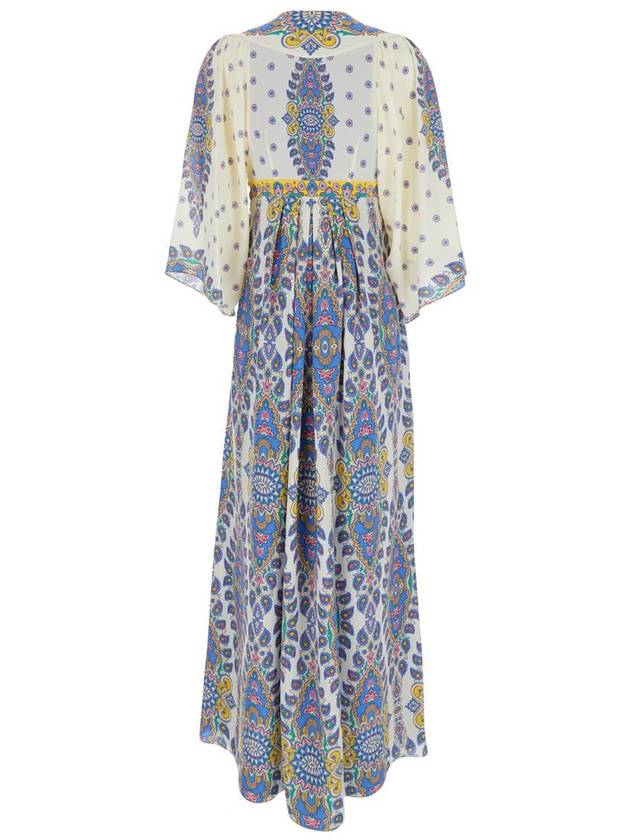 Multicolor Long Dress With V Neck And All-Over Paisley Print In Silk Woman - ETRO - BALAAN 2