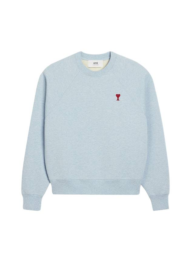 Cotton Heart Logo Sweatshirt Blue - AMI - BALAAN 2