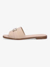 Gancini Leather Slippers Beige - SALVATORE FERRAGAMO - BALAAN 2