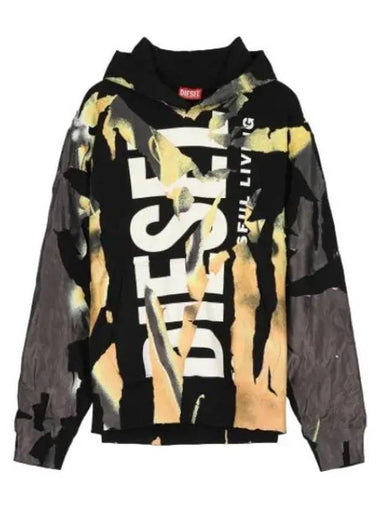 Mac Hooded Black Multi Sweatshirt - DIESEL - BALAAN 1