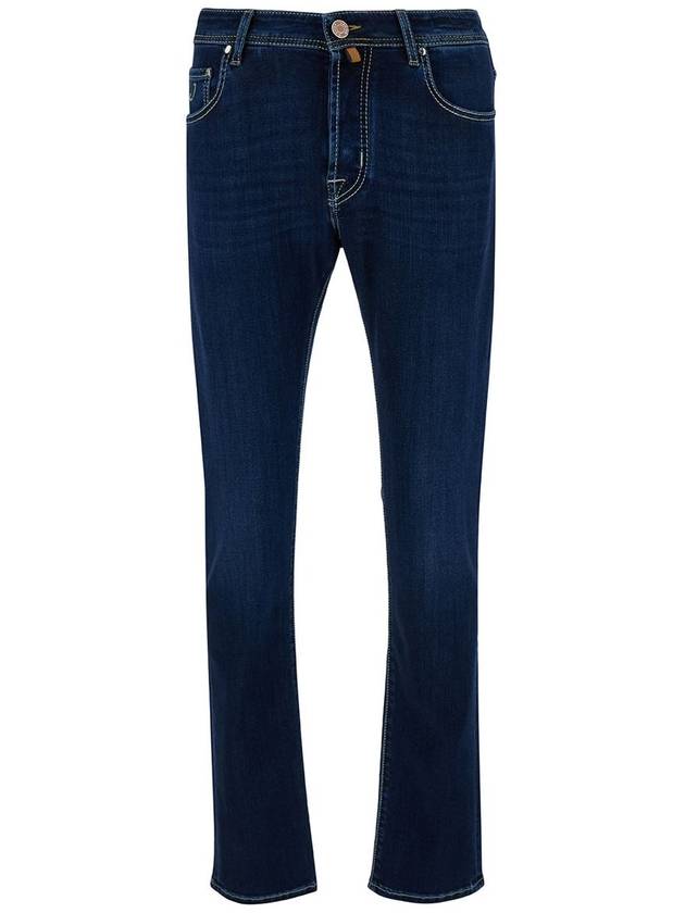 Low Waist Blue Slim Jeans In Cotton Blend Man - JACOB COHEN - BALAAN 1