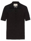 GG Cotton Silk Blend Polo Shirt Black - GUCCI - BALAAN 2