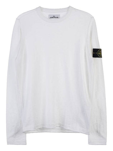 Wappen Patch Crew Neck Knit Top White - STONE ISLAND - BALAAN 1