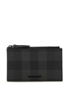 Check Zip Card Wallet Grey - BURBERRY - BALAAN 1