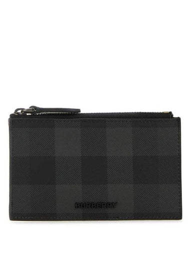 Check Zip Card Wallet Grey - BURBERRY - BALAAN 1