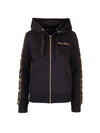 Women's Logo Zip-Up Hoodie Black - MOOSE KNUCKLES - BALAAN 1