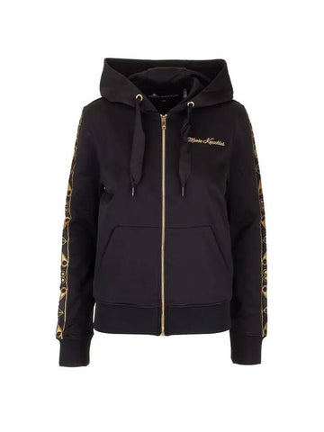 Women's Logo Zip-Up Hoodie Black - MOOSE KNUCKLES - BALAAN 1