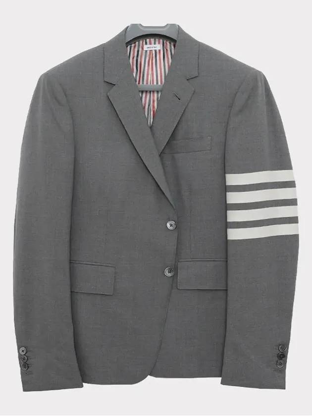 4-Bar Plain Weave High Armhole Sport Jacket Medium Grey - THOM BROWNE - BALAAN 3