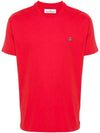 ORB Logo Cotton Short Sleeve T-Shirt Red - VIVIENNE WESTWOOD - BALAAN 3