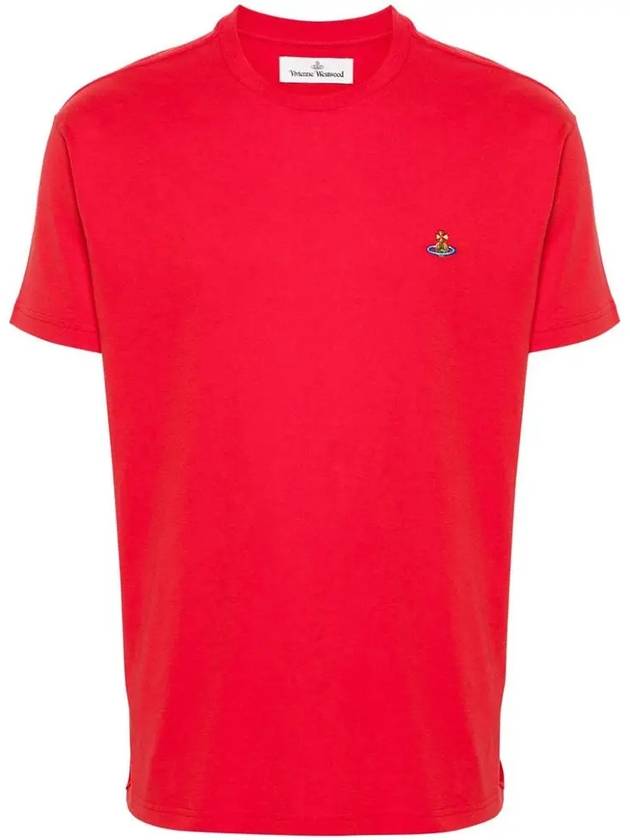 ORB Logo Cotton Short Sleeve T-Shirt Red - VIVIENNE WESTWOOD - BALAAN 3