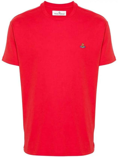 ORB Logo Cotton Short Sleeve T-Shirt Red - VIVIENNE WESTWOOD - BALAAN 2