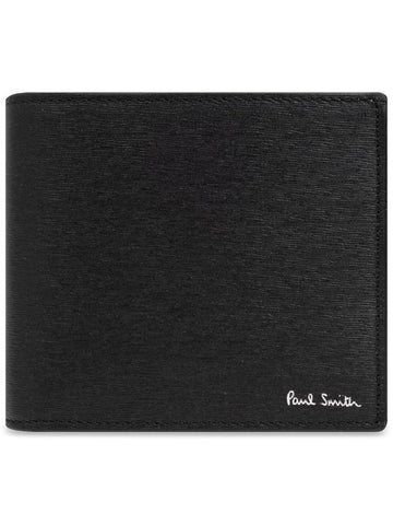 Logo Two-Tone Leather Wallet Black - PAUL SMITH - BALAAN 1