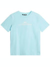 Alpha Logo Print Short Sleeve T-Shirt Light Blue - J.LINDEBERG - BALAAN 2