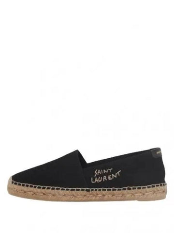 embroidered logo espadrille slip ons - SAINT LAURENT - BALAAN 1