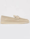 Triangle Logo Suede Loafers Beige - PRADA - BALAAN 3