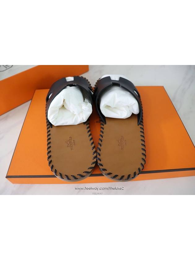 Izmir Slippers Black - HERMES - BALAAN 6