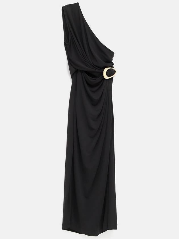 Crepe Viscose Jersey Midi Dress Black - BOTTEGA VENETA - BALAAN 2