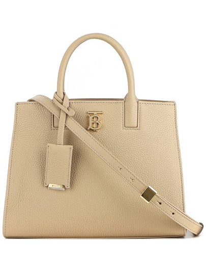 Mini Frances Leather Tote Bag Beige - BURBERRY - BALAAN 2