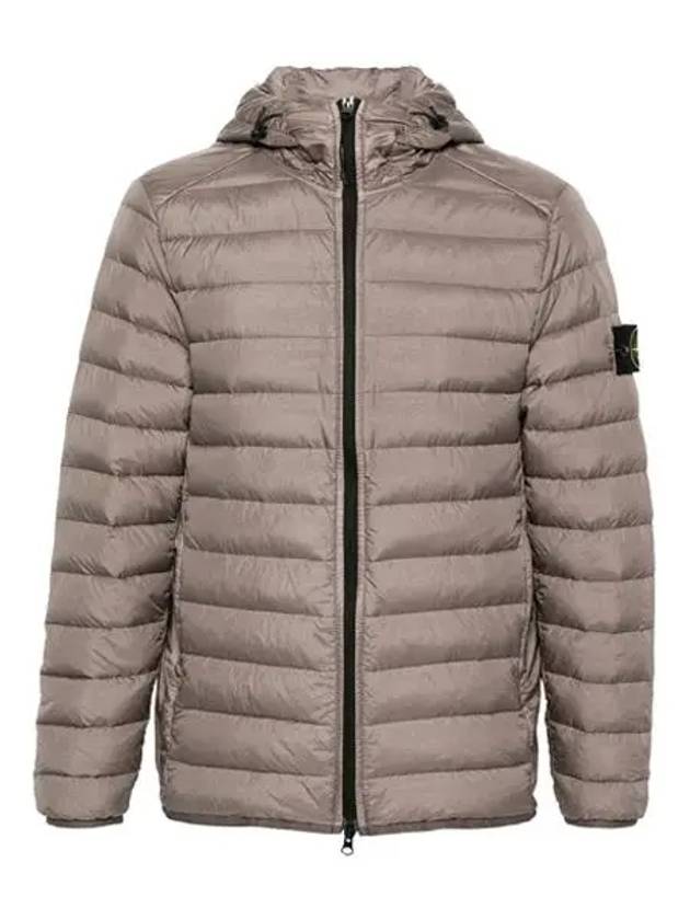 Loom Woven Chambers R Nylon Down TC Light Hoodie Down Jacket Dove Grey - STONE ISLAND - BALAAN 3