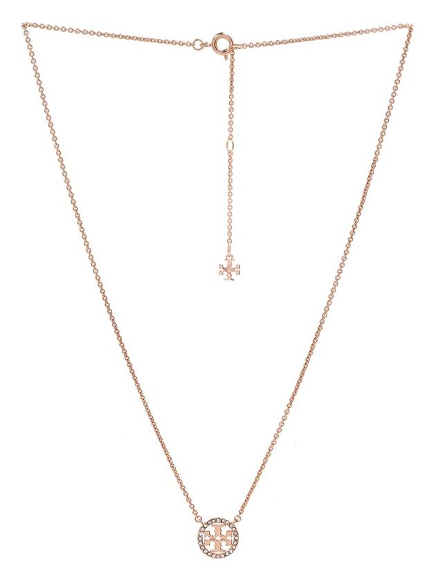 Miller Pave Logo Delicate Necklace Rose - TORY BURCH - BALAAN 8