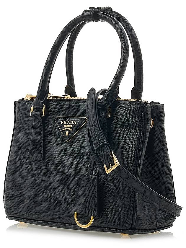 Galleria Saffiano Leather Mini Tote Bag Black - PRADA - BALAAN 3