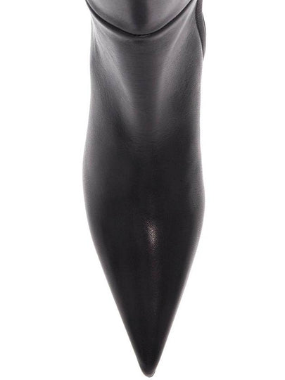 black leather knee-high boots with low heel and pointed toe - TOTEME - BALAAN 2