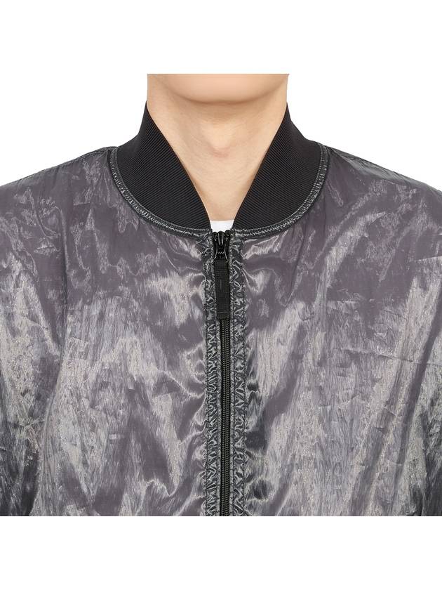 Men's Waffen Patch Piatina Transparent Anniversary Bomber Jacket Gray - STONE ISLAND - BALAAN.