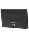 Gancini Travel Leather Card Wallet Black - SALVATORE FERRAGAMO - BALAAN 3