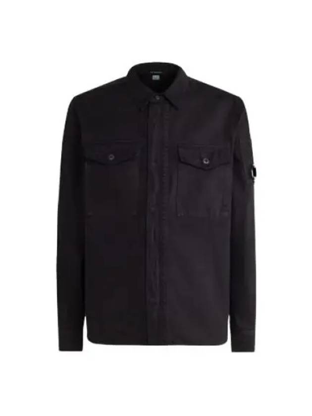 Military Twill Emerald Pocket Long Sleeve Shirt Black - CP COMPANY - BALAAN 2