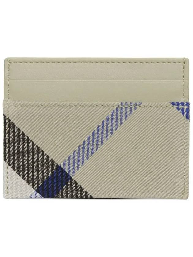 Checked Leather Card Wallet Beige - BURBERRY - BALAAN 3