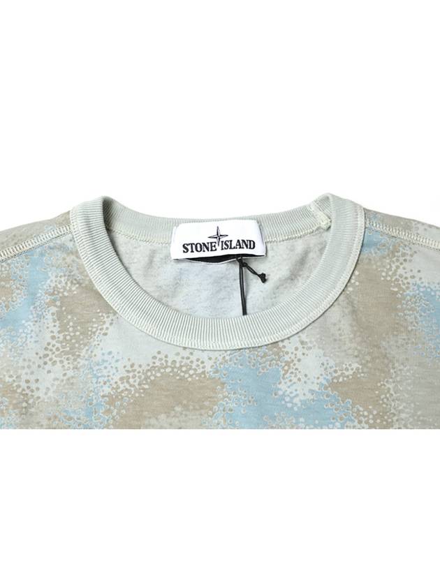 Camo Devore Cotton Short Sleeve T-Shirt Grey - STONE ISLAND - BALAAN 5