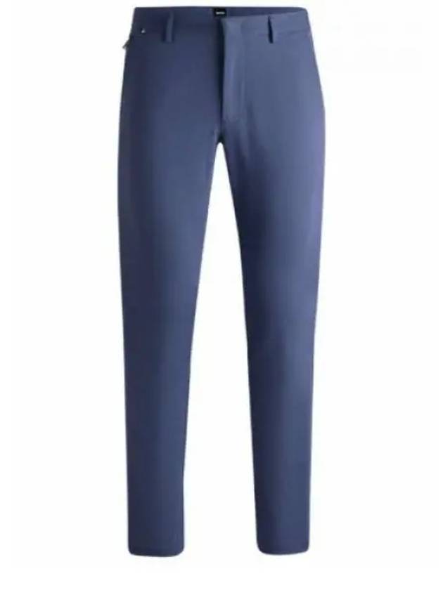 Slim Fit Stretch Cotton Blend Slacks Blue - HUGO BOSS - BALAAN 2