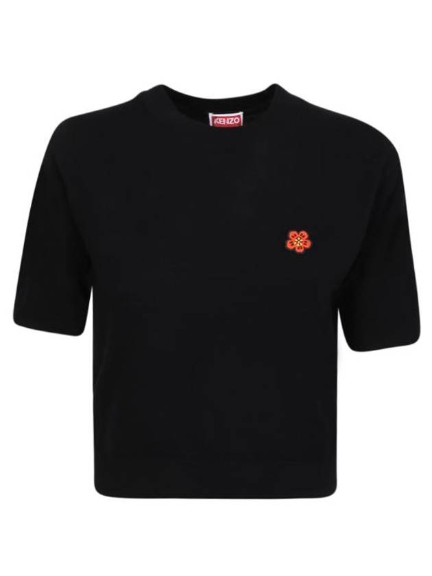 Women's Boke Flower Logo Short Sleeve T-Shirt Black - KENZO - BALAAN 2