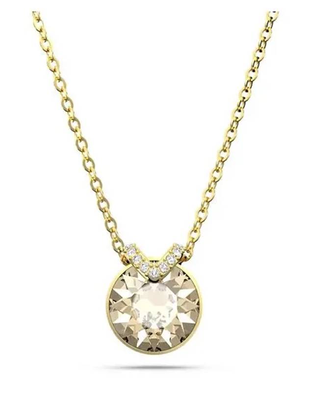 Bella V Round Pendant Necklace Pink Gold - SWAROVSKI - BALAAN 3