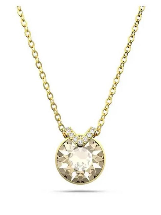 Bella V Round Pendant Necklace Pink Gold - SWAROVSKI - BALAAN 2