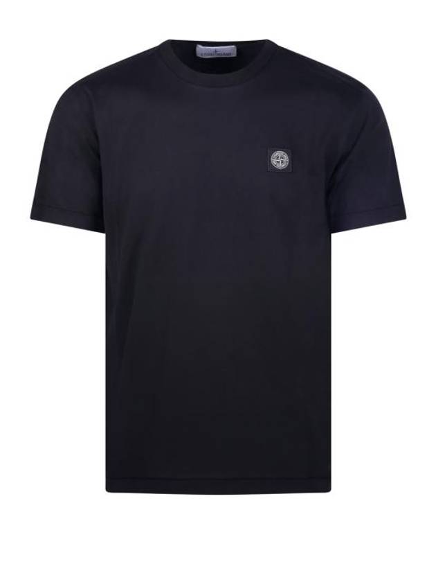 Logo Patch Short Sleeve T-Shirt Black - STONE ISLAND - BALAAN 1