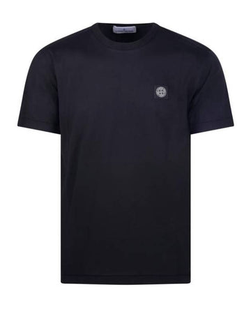 Logo Patch Short Sleeve T-Shirt Black - STONE ISLAND - BALAAN 1