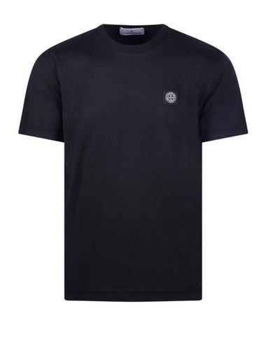 Logo Patch Short Sleeve T-Shirt Black - STONE ISLAND - BALAAN 1