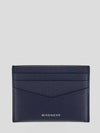 Logo Leather Card Wallet Navy - GIVENCHY - BALAAN 1